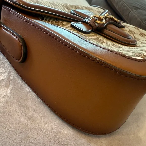 Gucci Brown and Tan Lady Web Crossbody Bag with Gucci Red and Green Strap - Picture 10 of 15